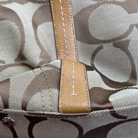 Coach Brown Patterned Tote Bag with Dual Handles - Picture 8 of 11